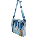 Delicate Watercolor Painting Surreal Oasis Scene With Intense Dramatic Lighting Cross Body Office Bag