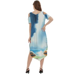 Cold Shoulder Loose Fit Dress With Pockets 