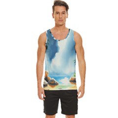 Men s Wide Collar Tank Top 