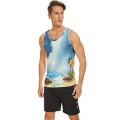 Men s Wide Collar Tank Top 