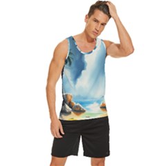 Men s Wide Collar Tank Top 