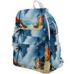 Delicate Watercolor Painting Surreal Oasis Scene With Intense Dramatic Lighting Top Flap Backpack