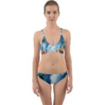 Delicate Watercolor Painting Surreal Oasis Scene With Intense Dramatic Lighting Wrap Around Bikini Set