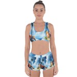 Delicate Watercolor Painting Surreal Oasis Scene With Intense Dramatic Lighting Racerback Boyleg Bikini Set