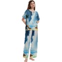 Short Sleeve Long Pants Satin Pajamas Set 