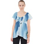 Delicate Watercolor Painting Surreal Oasis Scene With Intense Dramatic Lighting Lace Front Dolly Top