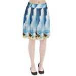 Delicate Watercolor Painting Surreal Oasis Scene With Intense Dramatic Lighting Pleated Skirt