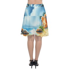 Chiffon Wrap Front Skirt 