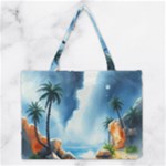 Delicate Watercolor Painting Surreal Oasis Scene With Intense Dramatic Lighting Medium Tote Bag