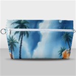 Delicate Watercolor Painting Surreal Oasis Scene With Intense Dramatic Lighting Handbag Organizer