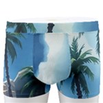 Delicate Watercolor Painting Surreal Oasis Scene With Intense Dramatic Lighting Men s Boxer Briefs