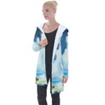 Delicate Watercolor Painting Surreal Oasis Scene With Intense Dramatic Lighting Longline Hooded Cardigan