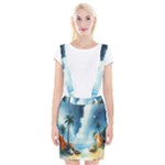 Delicate Watercolor Painting Surreal Oasis Scene With Intense Dramatic Lighting Braces Suspender Skirt