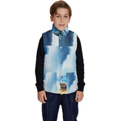 Delicate Watercolor Painting Surreal Oasis Scene With Intense Dramatic Lighting Kid s Button Up Puffer Vest from ArtsNow.com