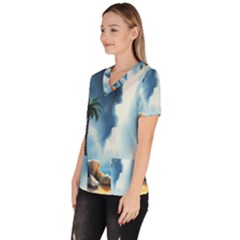 Women s V-Neck Scrub Top 