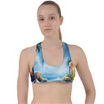 Delicate Watercolor Painting Surreal Oasis Scene With Intense Dramatic Lighting Criss Cross Racerback Sports Bra