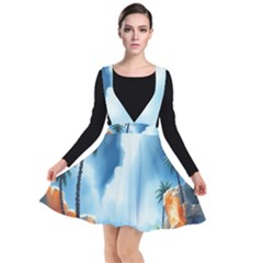 Plunge Pinafore Dress 