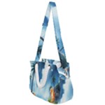 Delicate Watercolor Painting Surreal Oasis Scene With Intense Dramatic Lighting Rope Handles Shoulder Strap Bag