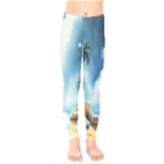 Delicate Watercolor Painting Surreal Oasis Scene With Intense Dramatic Lighting Kids  Leggings