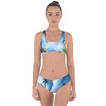 Delicate Watercolor Painting Surreal Oasis Scene With Intense Dramatic Lighting Criss Cross Bikini Set