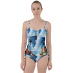 Delicate Watercolor Painting Surreal Oasis Scene With Intense Dramatic Lighting Sweetheart Tankini Set