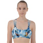 Delicate Watercolor Painting Surreal Oasis Scene With Intense Dramatic Lighting Line Them Up Sports Bra