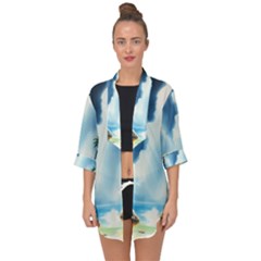 Open Front Chiffon Kimono 