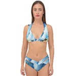 Delicate Watercolor Painting Surreal Oasis Scene With Intense Dramatic Lighting Double Strap Halter Bikini Set