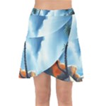 Delicate Watercolor Painting Surreal Oasis Scene With Intense Dramatic Lighting Wrap Front Skirt