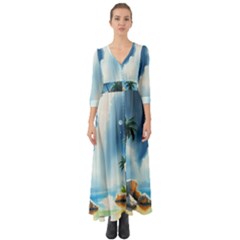 Button Up Boho Maxi Dress 