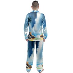 Men s Long Sleeve Satin Pajamas Set 