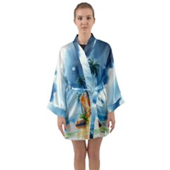 Long Sleeve Satin Kimono 