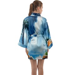 Long Sleeve Satin Kimono 