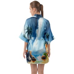 Half Sleeve Satin Kimono  