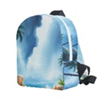 Delicate Watercolor Painting Surreal Oasis Scene With Intense Dramatic Lighting Kids  Age 2-4 Lightweight Preschool Backpack