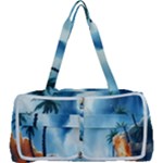 Delicate Watercolor Painting Surreal Oasis Scene With Intense Dramatic Lighting Multi Function Bag