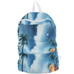 Delicate Watercolor Painting Surreal Oasis Scene With Intense Dramatic Lighting Foldable Lightweight Backpack