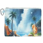 Delicate Watercolor Painting Surreal Oasis Scene With Intense Dramatic Lighting Canvas Cosmetic Bag (XXL)