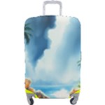 Delicate Watercolor Painting Surreal Oasis Scene With Intense Dramatic Lighting Luggage Cover (Large)