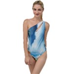 Delicate Watercolor Painting Surreal Oasis Scene With Intense Dramatic Lighting To One Side Swimsuit