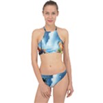 Delicate Watercolor Painting Surreal Oasis Scene With Intense Dramatic Lighting Halter Bikini Set