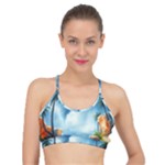 Delicate Watercolor Painting Surreal Oasis Scene With Intense Dramatic Lighting Basic Training Sports Bra