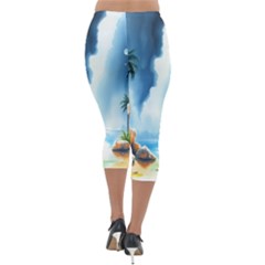 Lightweight Velour Capri Leggings  