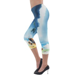 Lightweight Velour Capri Leggings  