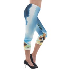 Lightweight Velour Capri Leggings  