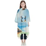 Delicate Watercolor Painting Surreal Oasis Scene With Intense Dramatic Lighting Kids  Hooded Rain Ponchos