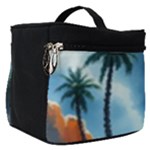 Delicate Watercolor Painting Surreal Oasis Scene With Intense Dramatic Lighting Make Up Travel Bag (Small)