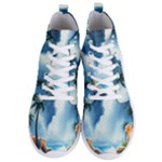 Delicate Watercolor Painting Surreal Oasis Scene With Intense Dramatic Lighting Men s Lightweight High Top Sneakers