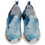 Delicate Watercolor Painting Surreal Oasis Scene With Intense Dramatic Lighting Kids  Velcro No Lace Shoes