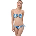 Delicate Watercolor Painting Surreal Oasis Scene With Intense Dramatic Lighting Twist Bandeau Bikini Set